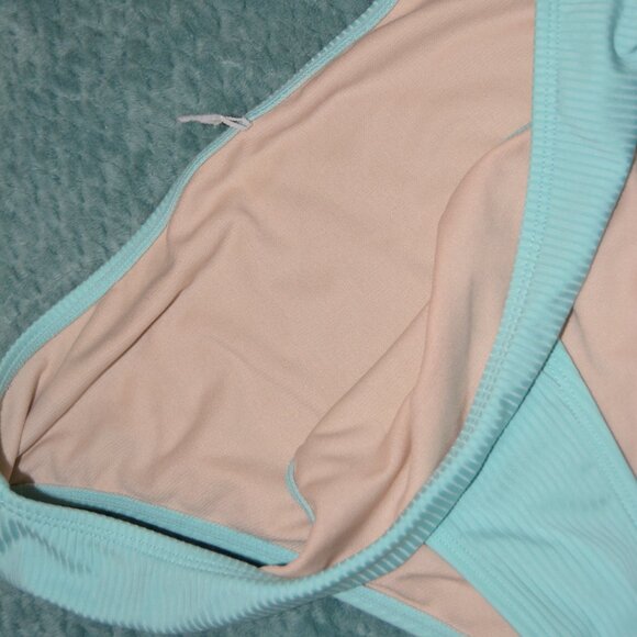 Cheeky Cyan Blue Ribbed Bikini Bottoms - Picture 4 of 5